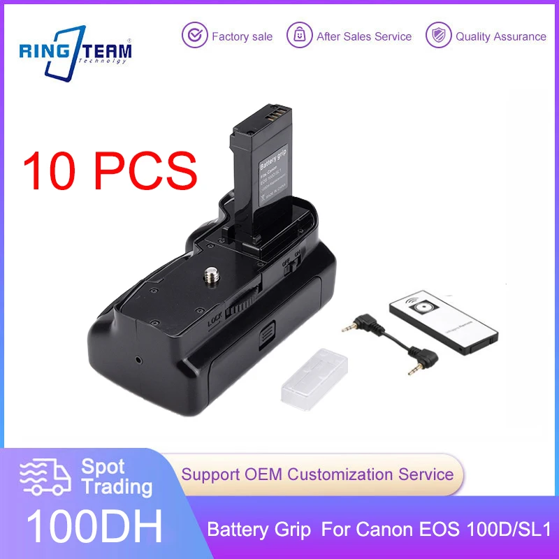 

10PCS BG-100D Battery Grip 100DH for CANON EOS 100D Rebel SL1 Digital Camera Work LP-E12 Battery Free Remote Control