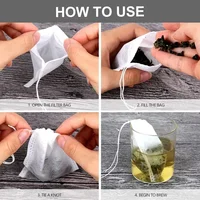 Non-woven Fabric Disposable Tea Filter Bags Empty Sealed Filters Bags with Drawstring Kitchen Teaware for Coffee Spice Wholesale 6