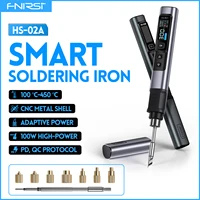 FNIRSI HS-02A Soldering Iron with Heat Insert Nut Tool Kit M2-M8 Embedded Internal Thread Nut and C245 Iron Tip for 3D Printer