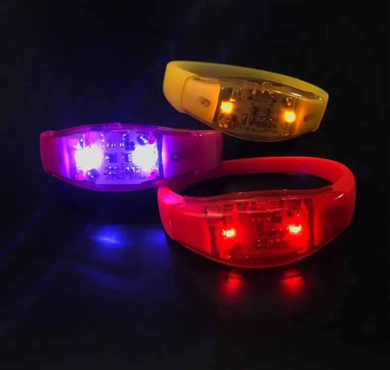 Description Picture 6 of item6pcs Led Sound Control Bracelet Flashing Bracelet Wristband Vibration Control Bracelet Glow in The Dark Wedding Party Supplies