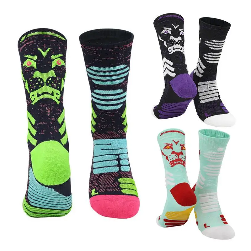 

3 Pairs Professional Deodorant Soccer Basketball Socks Men Mid-tube Athletic Sports Compression Crew Socks Breathable Stockings