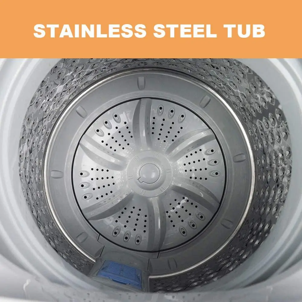 Portable Washing Machine 10 LBS Capacity Fully Automatic 1.34 Cu.ft. Top Load Portable Washer with Built-in Drain Pump