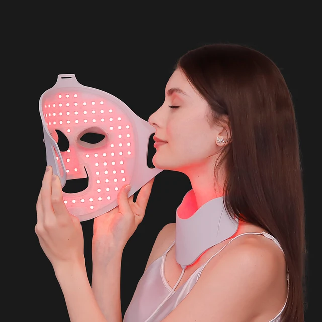 Silicone LED Facial Mask 7 Colors Photon Beauty Face Neck Care Mask Skin Whitening Skin Rejuvenation mascara faciales led 1