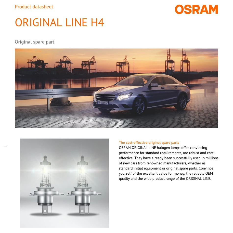 Osram H8 Original Line OEM Halogen Fog Headlight Bulb