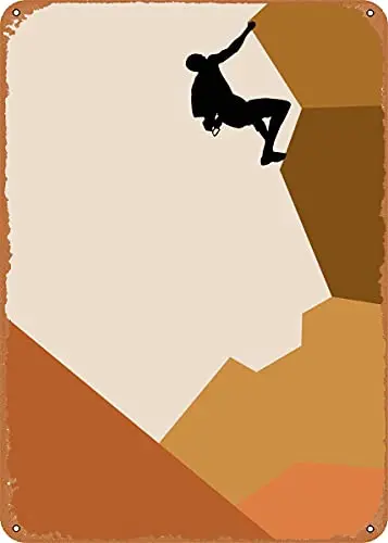 Climbing Abstract Poster Vintage Look Metal Sign Art Prints Retro Gift 8x12 Inch