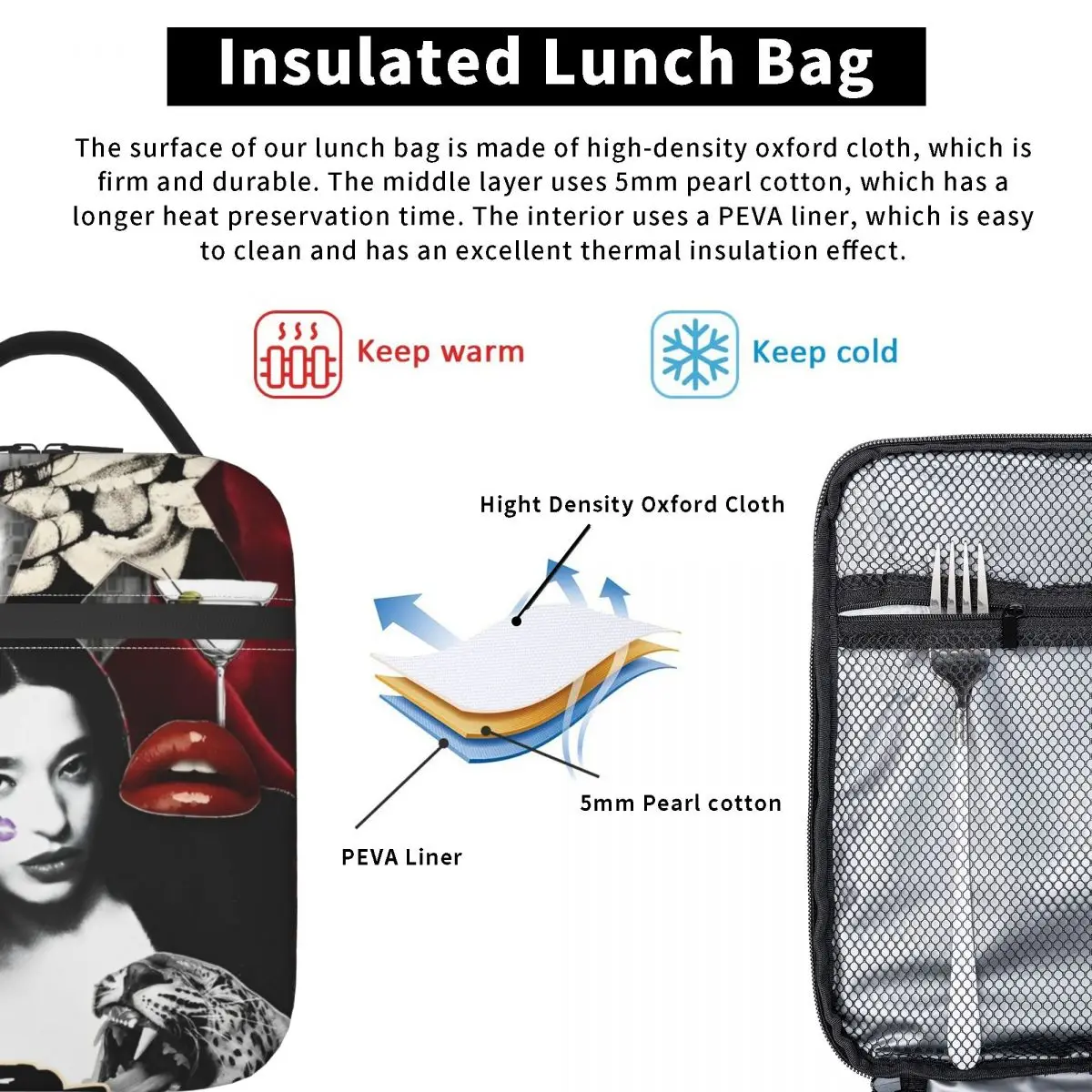 Anora Movie Mikey Madison Thermal Insulated Lunch Bag for Work Portable Food Container Bags Thermal Cooler Lunch Boxes