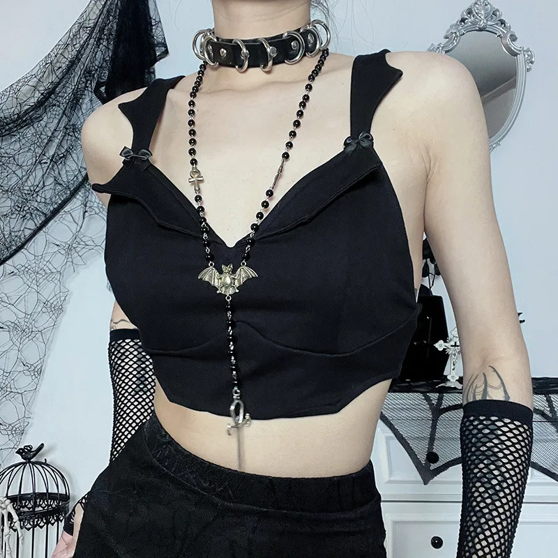 

2023 New Woman's Vest Sling Summer Sexy Backless Sleeveless Bats Halter Neck Solid Color Fashionable Woman Top Dropshipping Sale