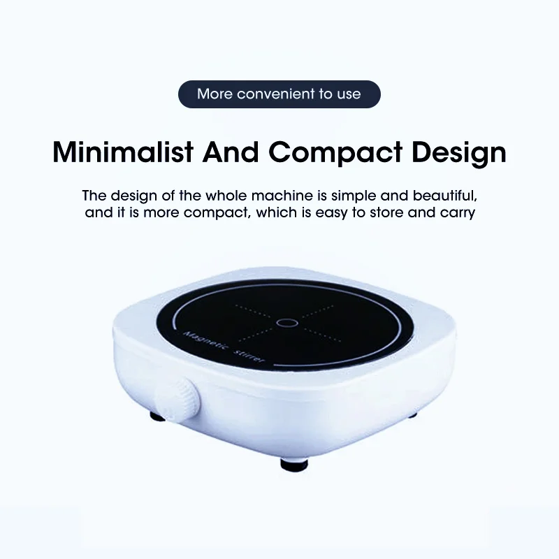 Magnetic stirrer, kitchen liquid mixing mini laboratory stirrer, portable stirring rod stirring plate 4000RPM, 1L capacity 4