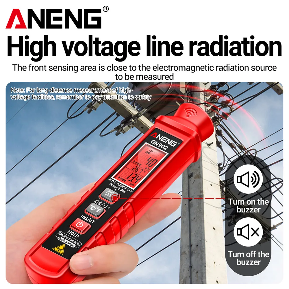 ANENG GN902 Electromagnetic Radiation Detector Temperature Tester Radiation Field Tester Portable Measuring Instrument Test Too