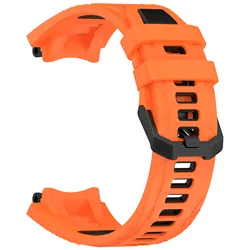 Silicone Band & Case for Smart Watch with Tool - Sport Bracelet Wristband Strap (Orange Black)
