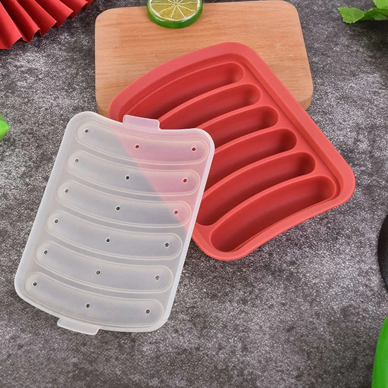 Silicone Hot Dog Mould DIY Hot Dog Box Silicone Sausage Mould Egg Sausage Food Supplement Tool Ham Box