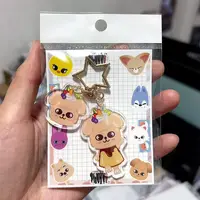 SKZOO Pudding Style Stray Kids Keychain Cartoon KPOP Keychain Han Zhicheng Stray Kids Accessories Pendant Fan Friend Gift