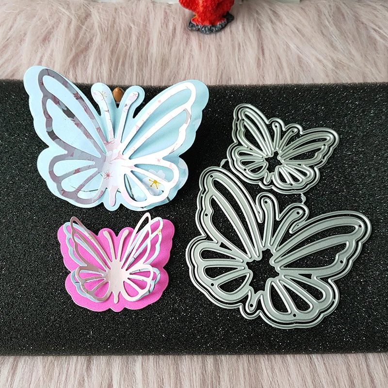 

New 2 Pcs Double Butterfly metal cutting die mould scrapbook decoration embossed photo album decoration card making DIY