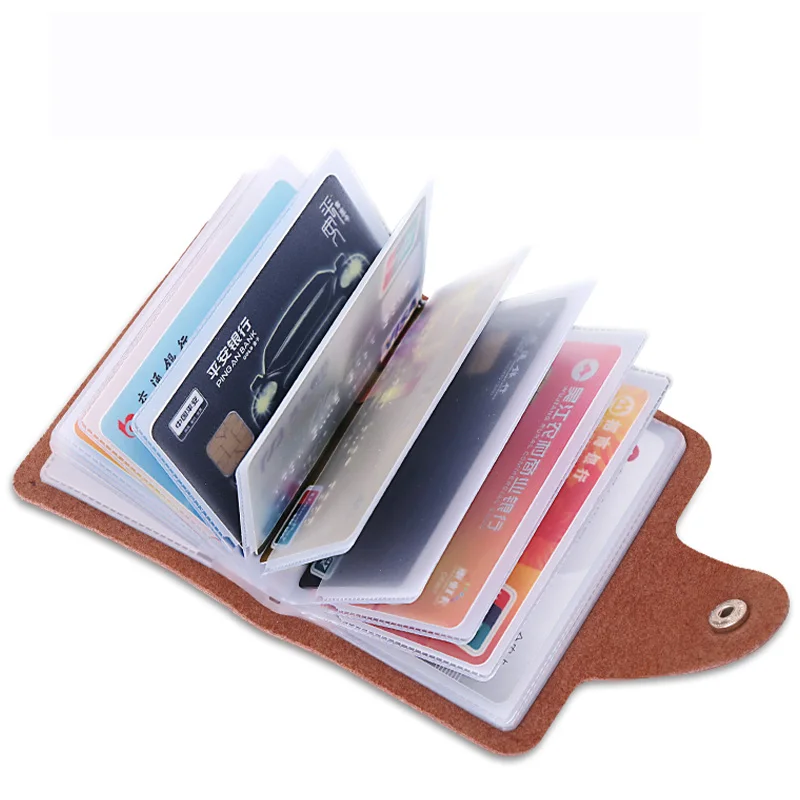 Antidegaussing Cowhide Bank Card Holder Multicard Position Business