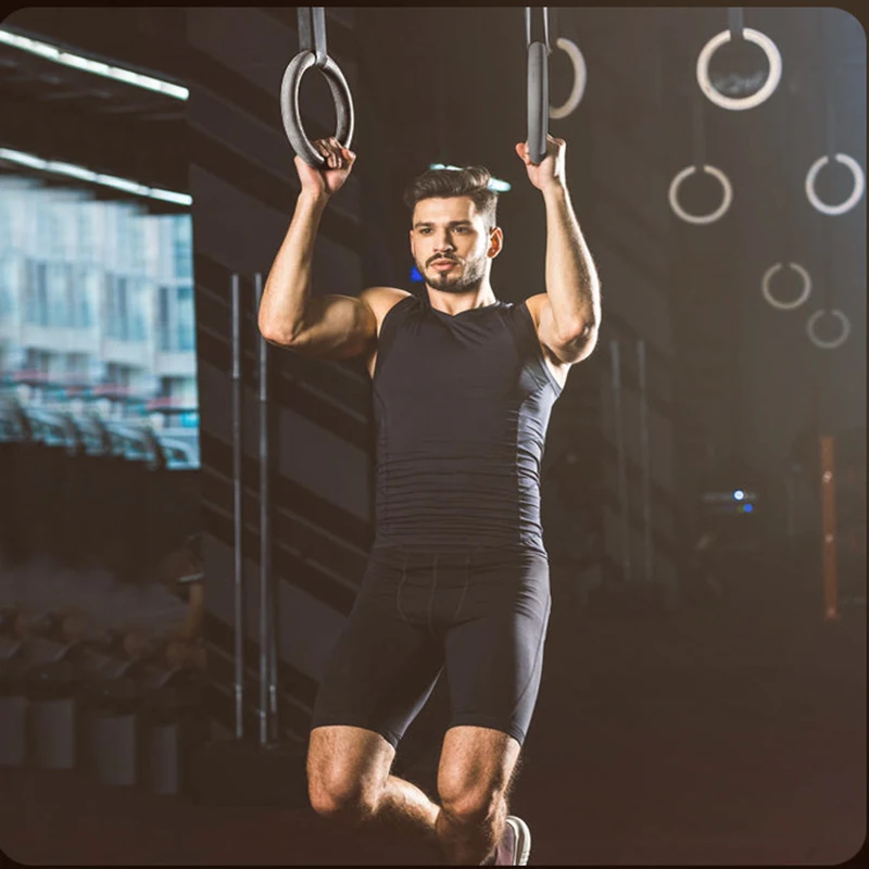 Gymnastic Rings 1000lbs Capacity 1/2M Adjustable Buckle Straps Pull Up Exercise Rings Non-Slip for Home Fitness