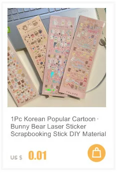 1Pc Ins Color Grid Art Letters Korean Sticker Creative Aesthetics DIY Manual Photo Album Scrapbook Stationery Kawaii Sticker