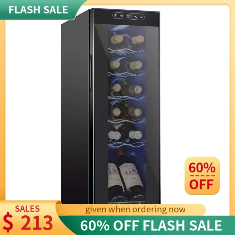 QJTasters Compressor Wine Cooler Refrigerator w/Lock Large Freestanding Wine Cellar Digital Temperature Control Fridge