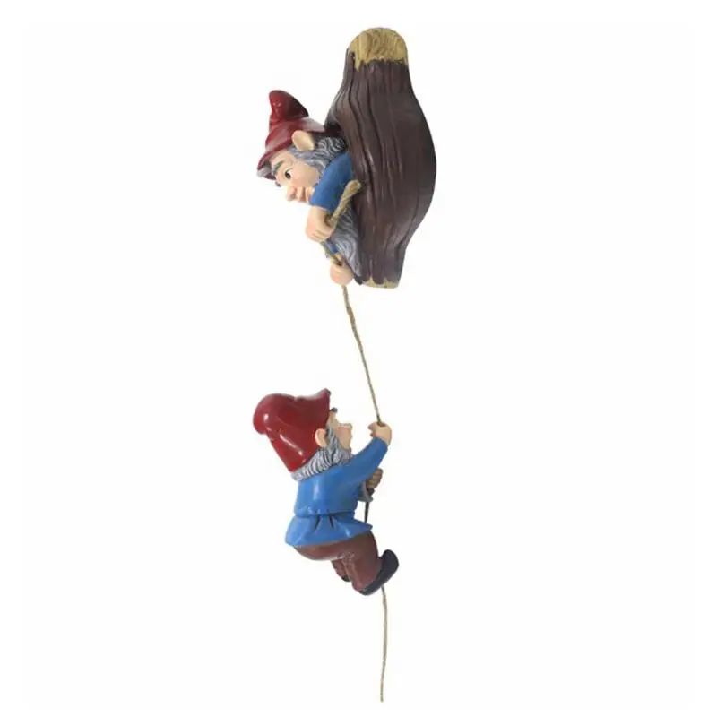 

Garden Lovely Tree Gnomes Hanging Ornaments Dwarf Waterproof Statues For Outdoor Garden Decor Accessories