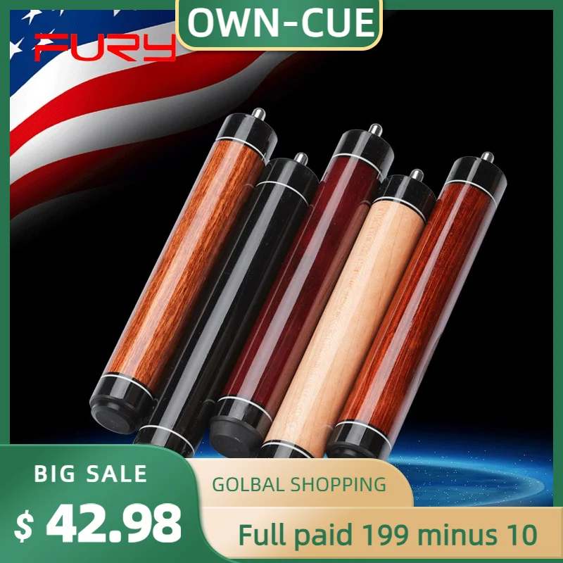 FURY Billiard Cue Extension Pool Cue Extender With Bumper 5 Colors Professional Extended Sleeve Durable Billiards Accessories