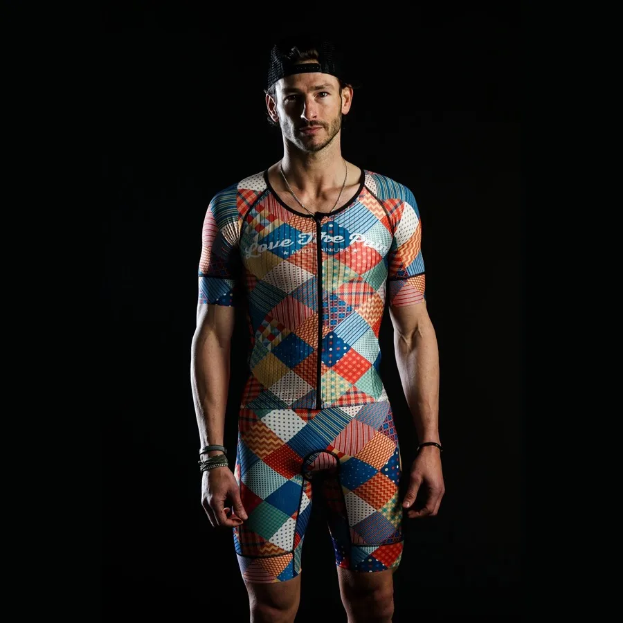 男性用Love The Pain Cycling Jerseyセット,屋外MTB Jersey,ビブ