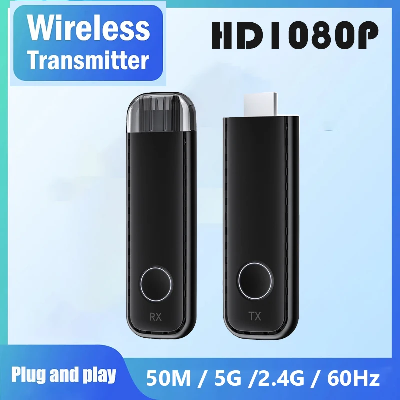 

50M Wireless Video Transmitter Receiver HDMI-compatible Extender TV Stick Screen Mirror Adapter Switch DVD PC To TV Projector