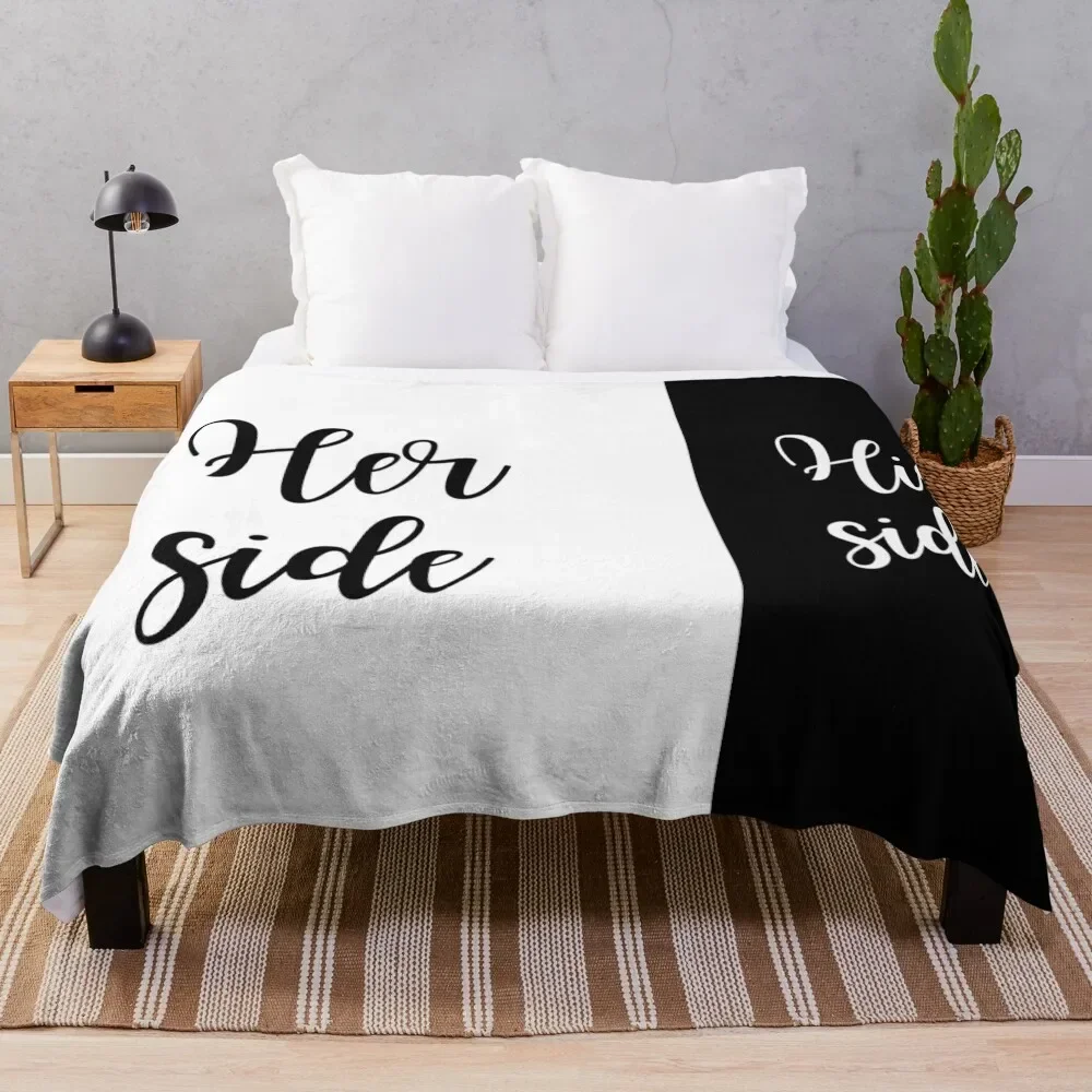 

Her side his side Throw Blanket Furrys halloween Summer Beddings Plaid Blankets