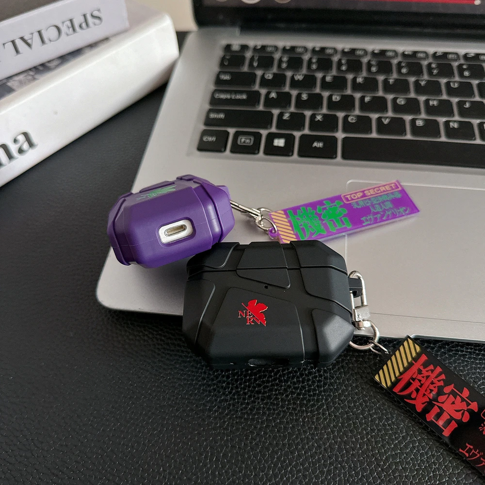 EVANGELION EVA Anime Earphone Protective Soft Case with Pendant