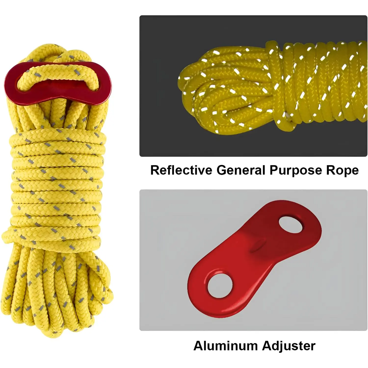 Bold Sturdy Tent Rope High Reflective Luminous Windproof Tent Rope with Double Eye Buckle for Outdoor Camping Dry Bundle Fix outdoor tent ropes