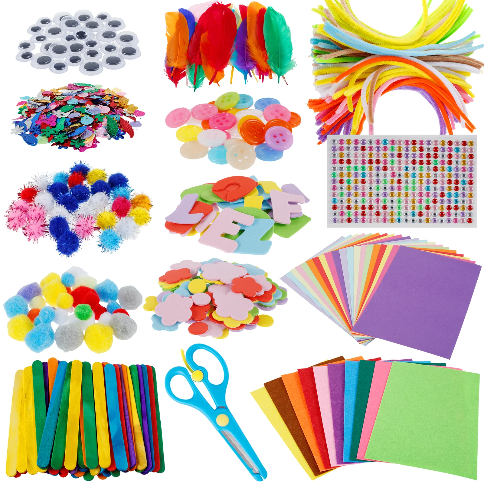 Arts and Crafts Supplies for Kids, Creative Craft Kits for Kids, Crafting Kindergarten Homeschool Supply Set Crafting Supplies