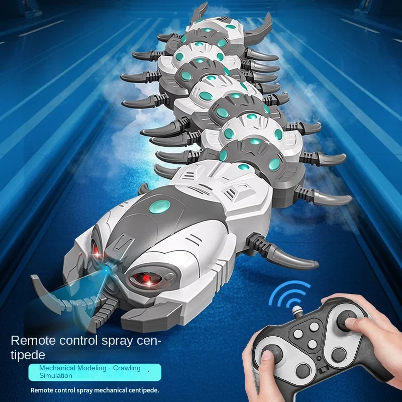 RC Centipede Spray Mist RC Insect  With LED Music Electronic Robot Remote Control Animal Kids Halloween Easter Toys USB Charge 2
