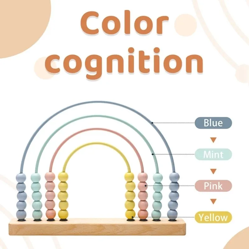 Wooden Abacus Montessori toys for kid Arithmetic Calculation Learning Educational Toy for Baby Wooden Bead Abacus Accessories 4