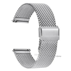 Elegant Mesh Milanese Steel Watch Strap with Quick Release - Unisex 1.0MM Watch Band - 22mm (Silver)