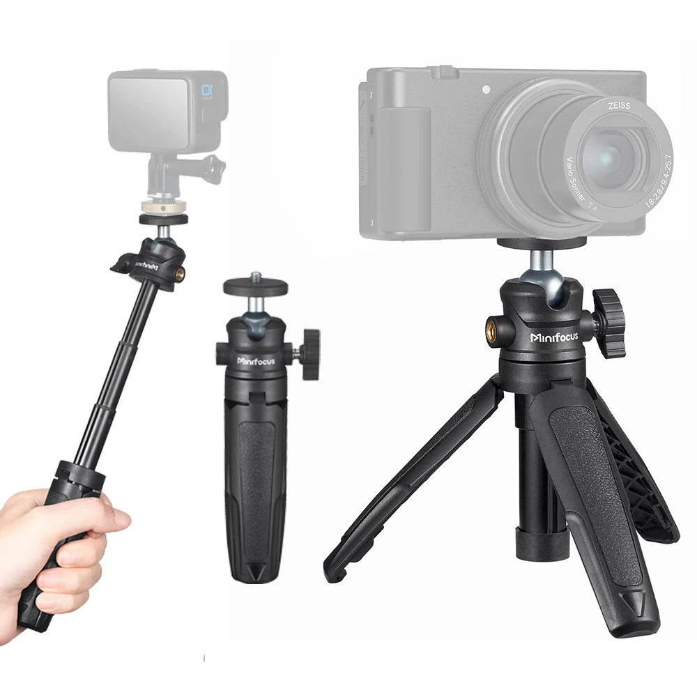 Extension Pole Tripod Selfie Stick Stand Handle Grip for Canon G7X Mark III Sony ZV-1 RX100 VII A6400 A6600 Cameras metal mini tripod stand mini tripod camera tripod camera selfie stick extendable tripod photography tripod selfie stick
