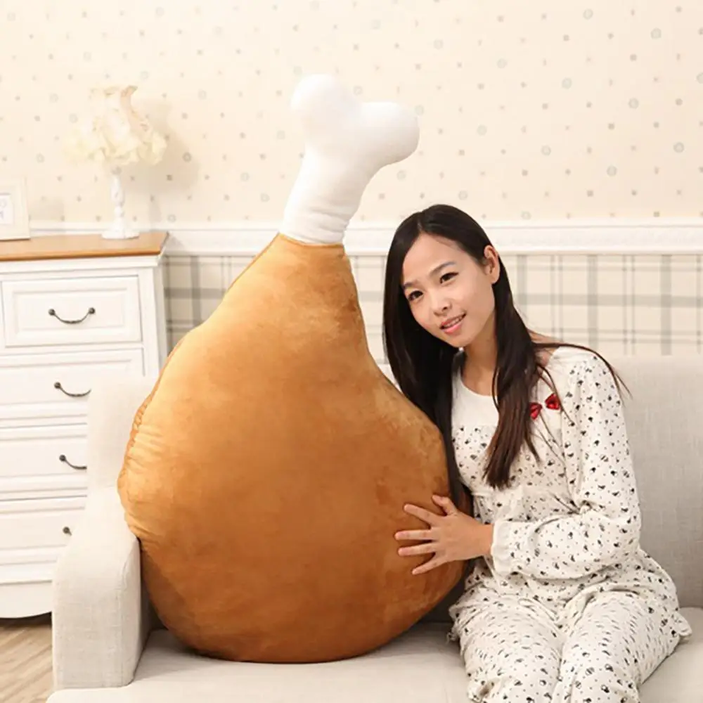 Creative Cute 3D Chicken Leg Plush Toy Sofa Sleeping Pillow Cushion Simulation Fried Chicken Doll Kids Christmas Gifts Girl Gift