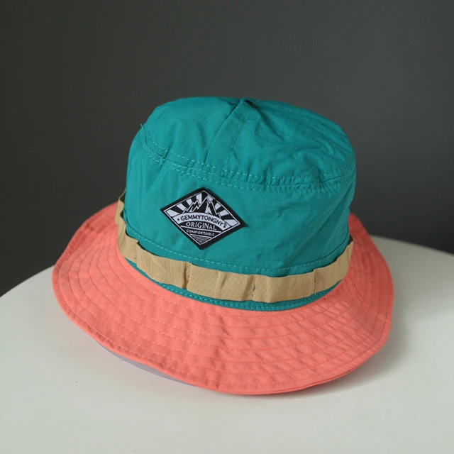Fashion Color Block Fisherman Hat Casual Streetwear Man One Piece