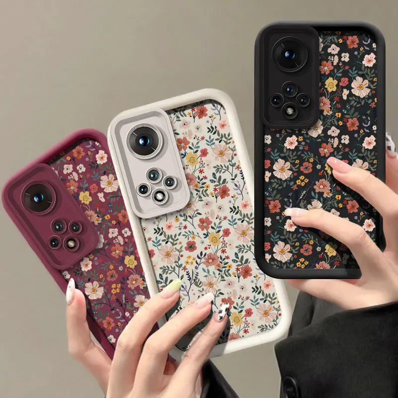 Romantic Flowers Pattern Shockproof Silicone Phone Case