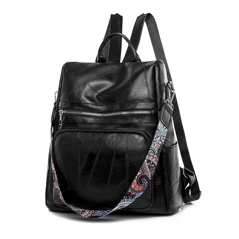 

2024 Fashion Women's Designer Brand Backpack Retro PU Commuter Bag Retro Small Women's Schoolbag Multifunctional Shoulder Bag