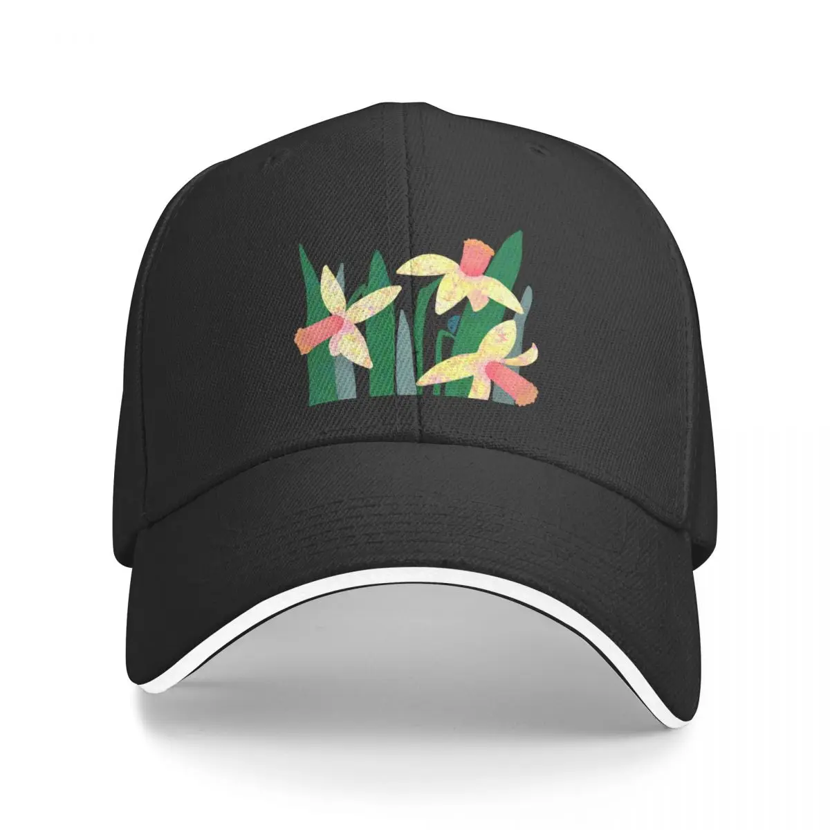 

New Spring fiery Daffodils with ladybugs Baseball Cap Trucker Hats Fashion Beach Golf Wear Bobble Hat Woman Hat Men's