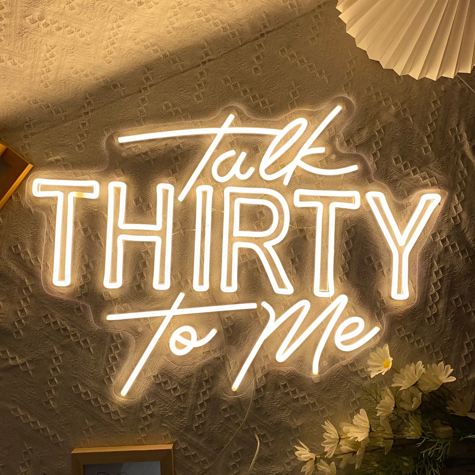 

TALK Thirty TO ME Neon Art,Neon Sign Custom for Birthday Party,30th Birthday Gifts,Led Sign Art,Birthday Neon Home Decor,Anniver