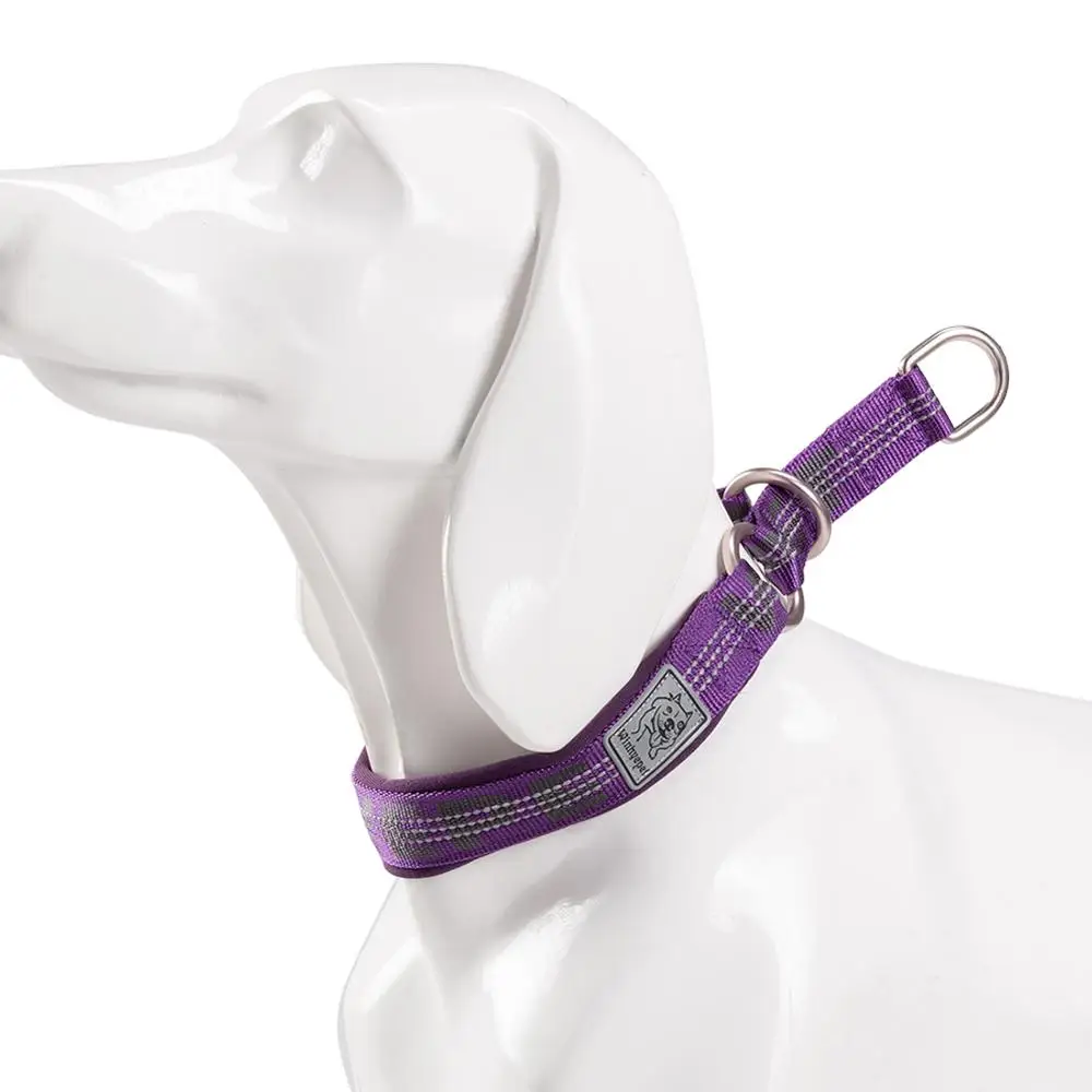 Pet Reflective Collar Nylon Neoprene Padded Half Choke Training Lightweight Washable Sports YC1852 Dog Collar