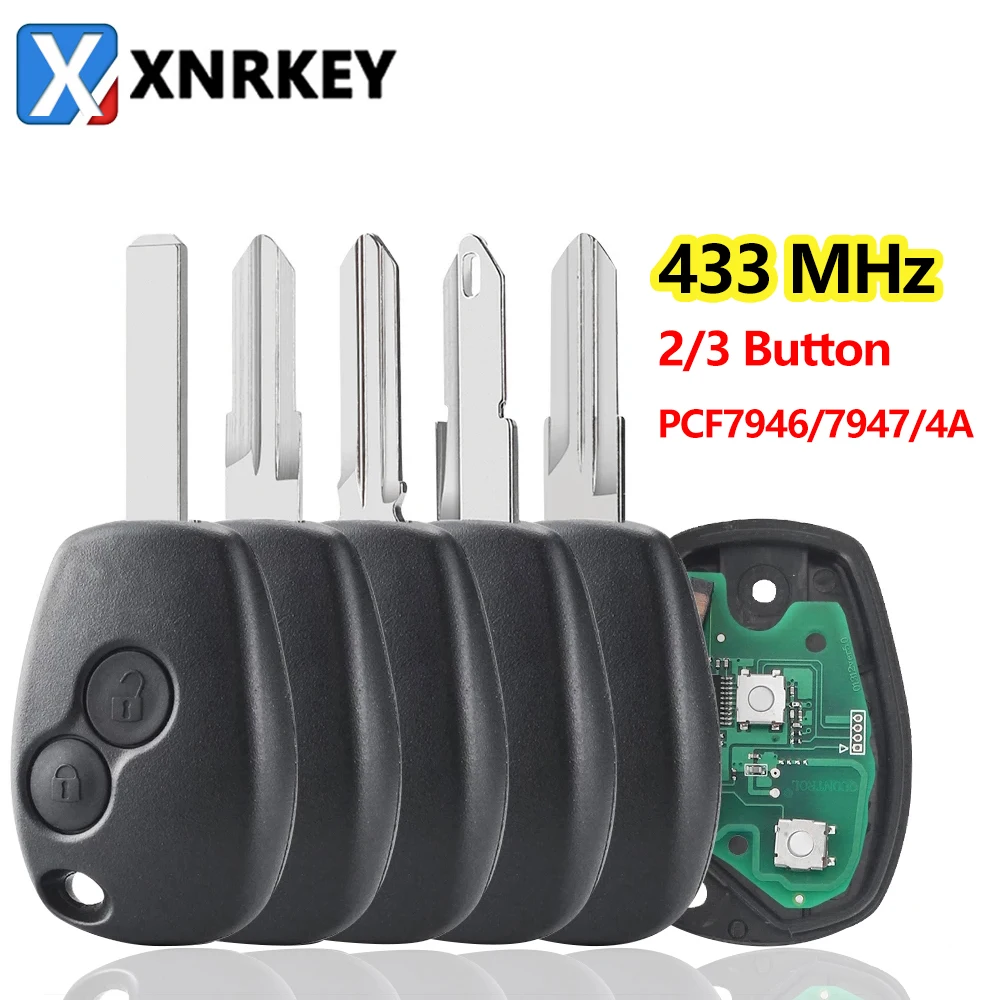 XNRKEY Remote Car Key  Control Car Key For Renault Duster Modus Clio 3 Twingo DACIA Logan Sandero Kangoo 433Mhz Chip