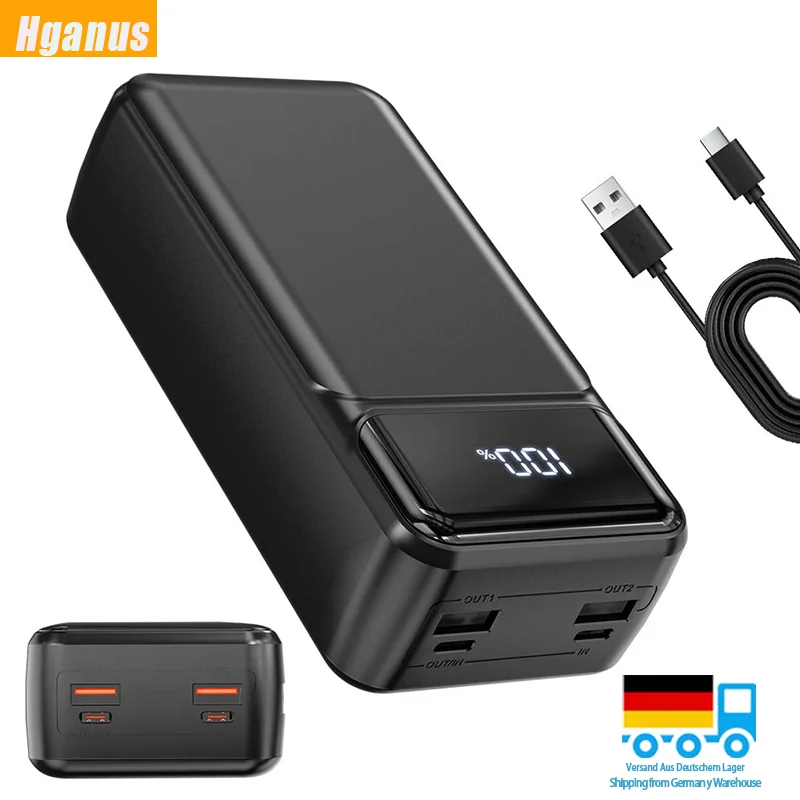Hganus 50000mAh 22.5W Powerbank Charge Rapide Batterie Externe Grande Capacité Batterie Extra Grande Rechargeable Station de Charge Rapide Pour iPhone Xiaomi Samsung iPad 1 Hganus 50000mAh 22.5W Powerbank Charge Rapide Batterie Externe Grande Capacité Batterie Extra Grande Rechargeable Station de Charge Rapide Pour iPhone Xiaomi Samsung iPad 1