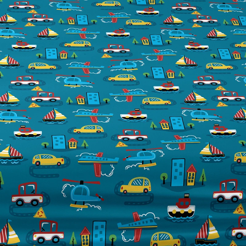 1 Simple Modern Sea Land Air printed matte Fitted Sheet, bedroom printed bed cover, bedding (excluding pillowcases) 6