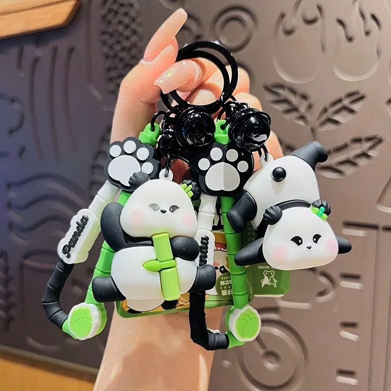 Cartoon Kung Fu Panda Portachiavi Kawaii Fat Panda Doll School Bag Ciondolo Portachiavi Per Auto Cute Animal Gingillo Accessori Per Gioielli Regalo