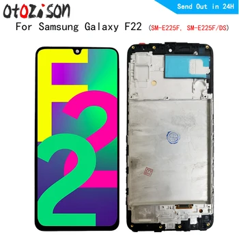 Schermo AMOLED da 6.4 "per Samsung per Galaxy F22 SM-E225F, SM-E225F/DS Display LCD Touch Panel Digitizer con gruppo cornice