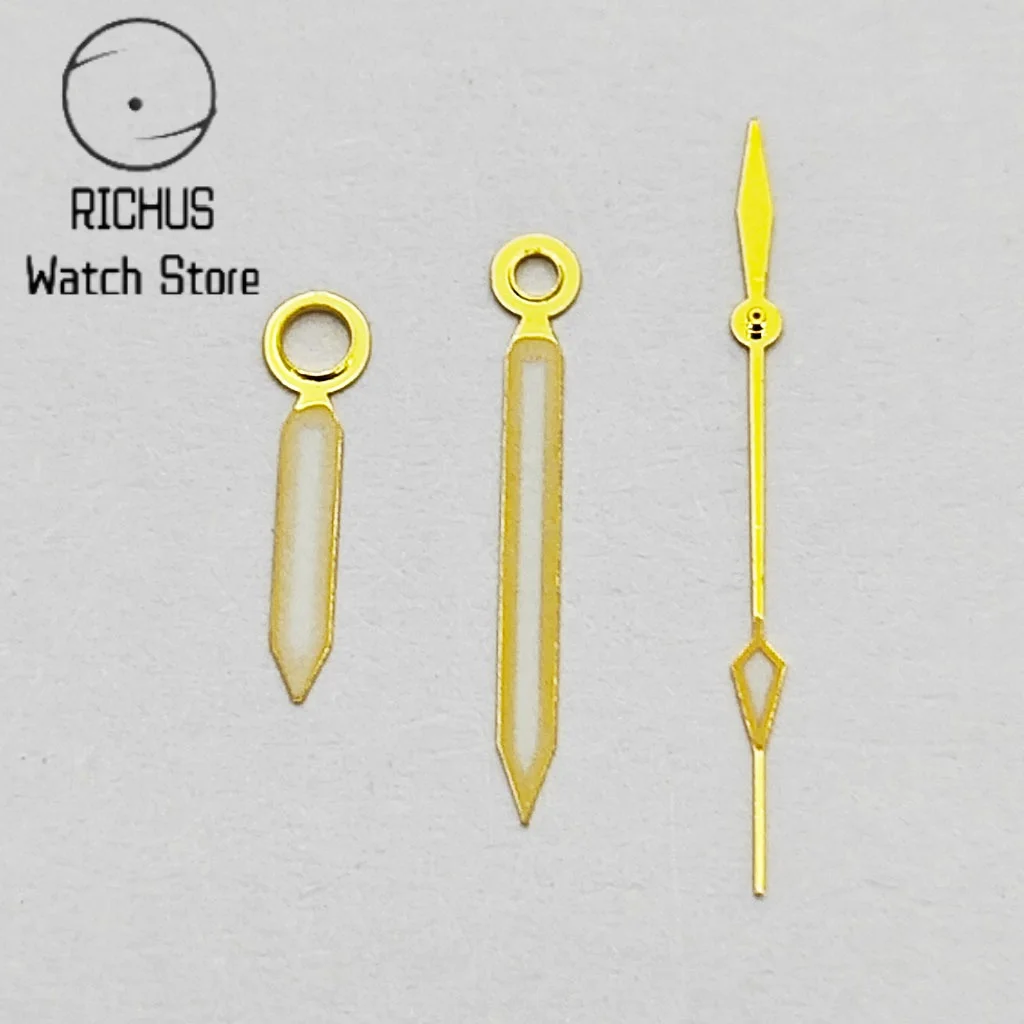 Elegant Luminous Watch Hands in Mixed Metallic Tones