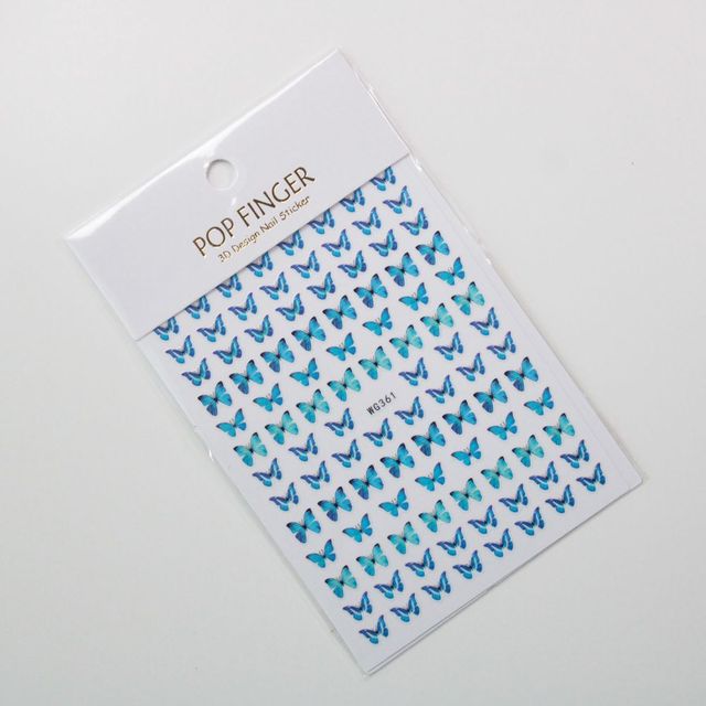 Craft Sticker 3D Nail Art Sticker Ultra-thin Butterfly Nail Art Decoration Sticker Holographic Laser Butterfly Nail Decals