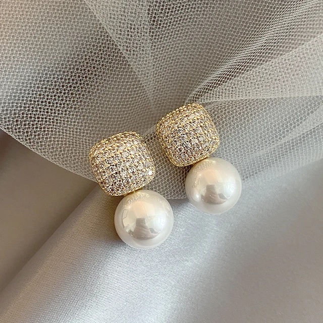 87001-48d3fa.jpg Micro ensemble de luxe brillant en Zircon, couleur or, pendentif carré en perles métalliques, nouveaux bijoux de fête, accessoires de mode pour femmes, 2025