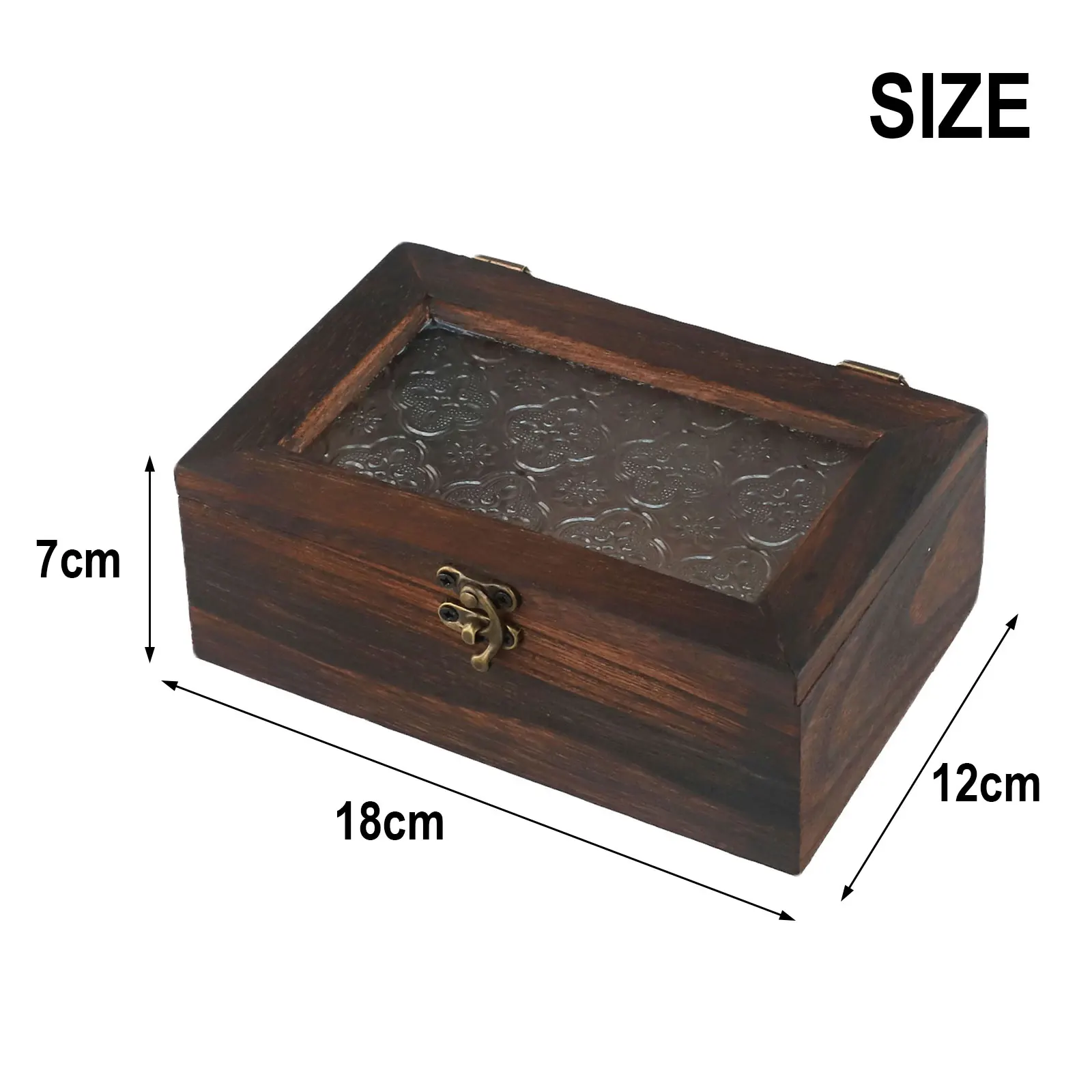 Glass Storage Tank Glass Storage Jar Glass Storage Container Glass Display Cabinet Glass Bottle Storage Rack Haitang Flower Glass Storage Box Nordic Retro Solid Wood Storage Cabinet Desktop Sorting Flipping Wooden Box Makeup Table Decor