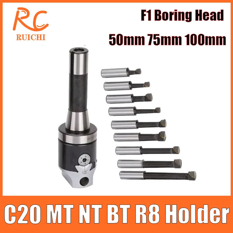 F1 Bohrkopf 50mm 75mm 100mm CNC-Drehmaschine Grobbearbeitung Kompatibel mit BT30 BT40 NT30 NT40 C20 C25 R8 MT2 MT3 MT4